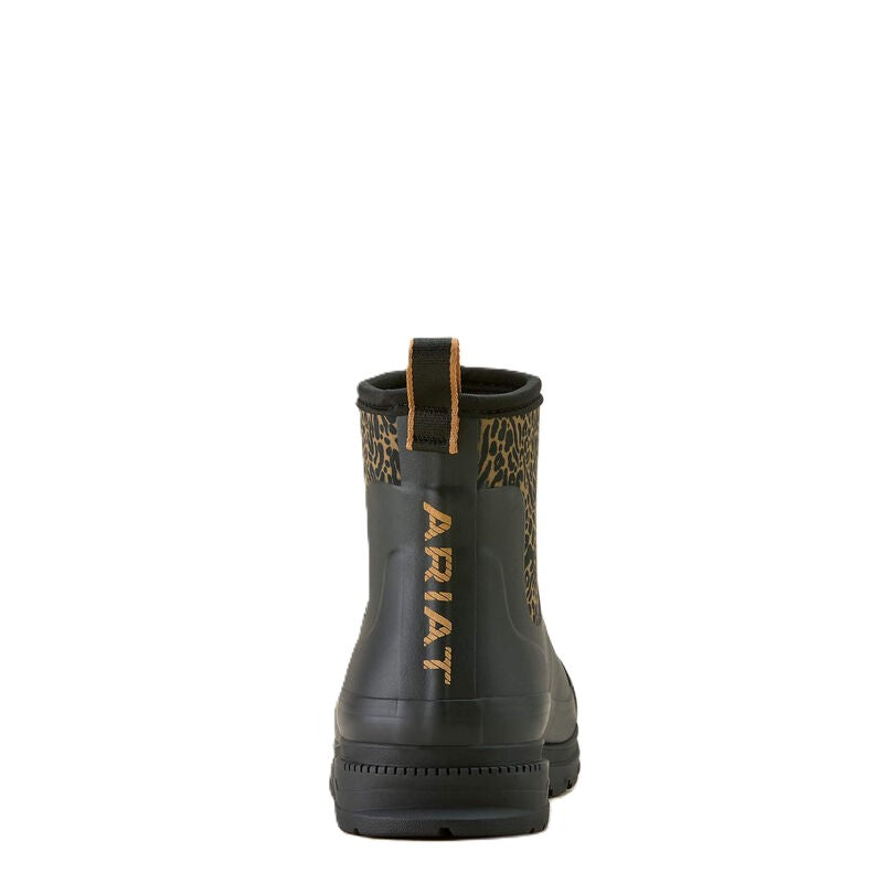 Ariat Kelmarsh Shortie Rubber Boot - Black/Ocelot Print - Women