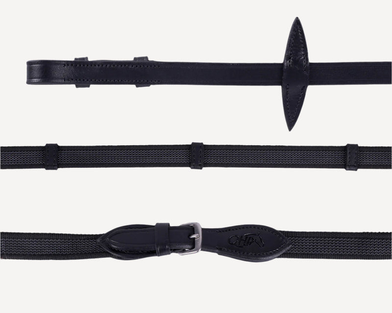 QHP Anti-Slip Reins With Leather Stops