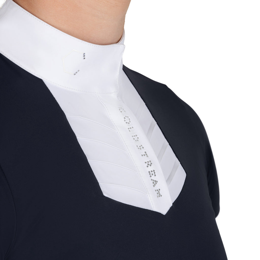 Coldstream Turniershirt Roslin Ruffled Crystal - Lange Ärmel - Damen