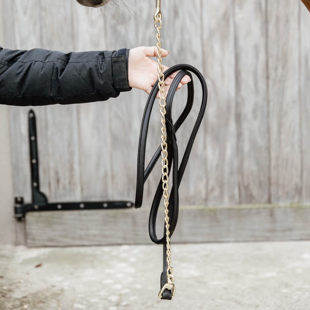 Kentucky Führstrick Leder mit Kette - 270 cm