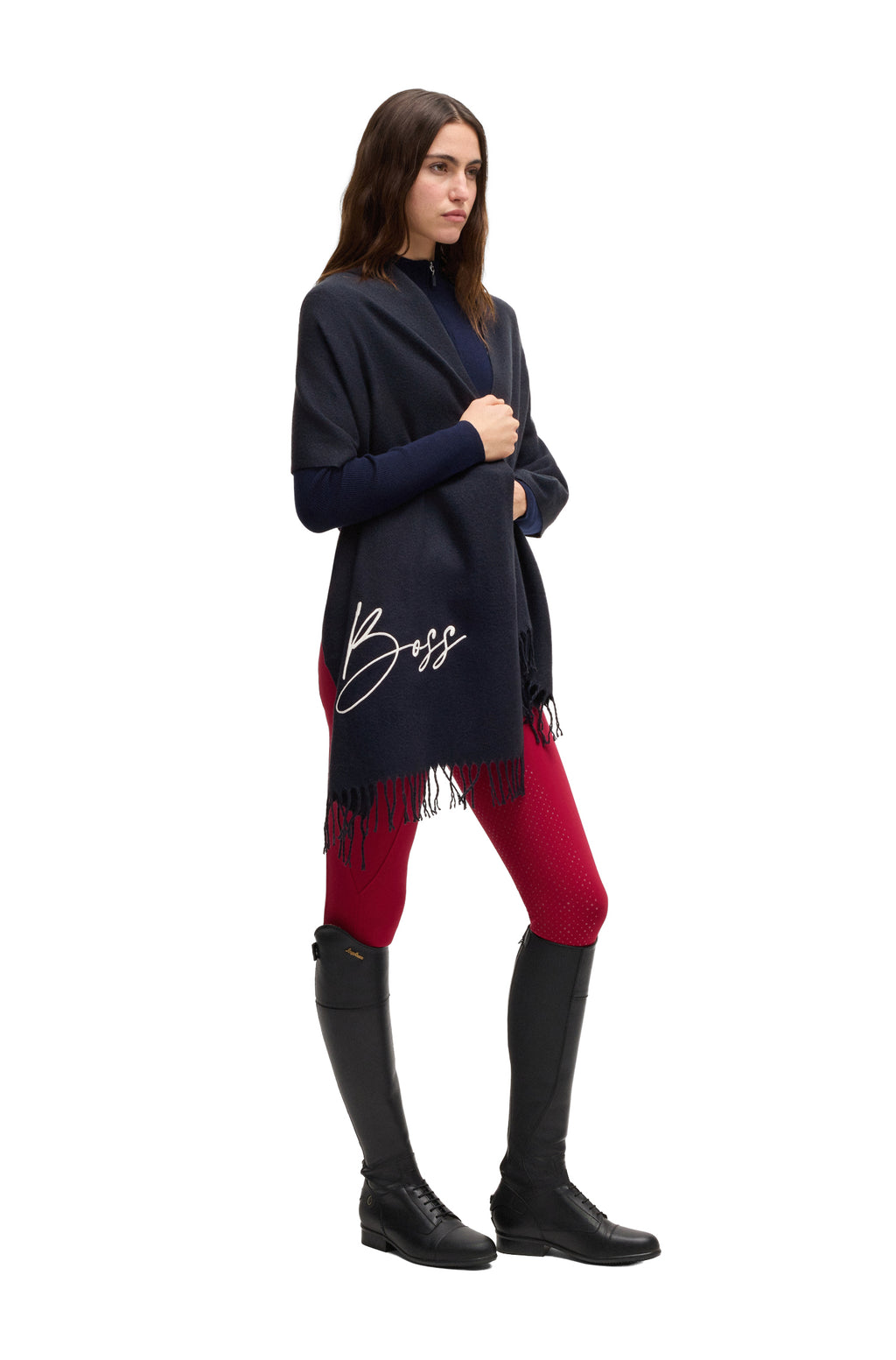 BOSS Equestrian Soft Scarf Logo