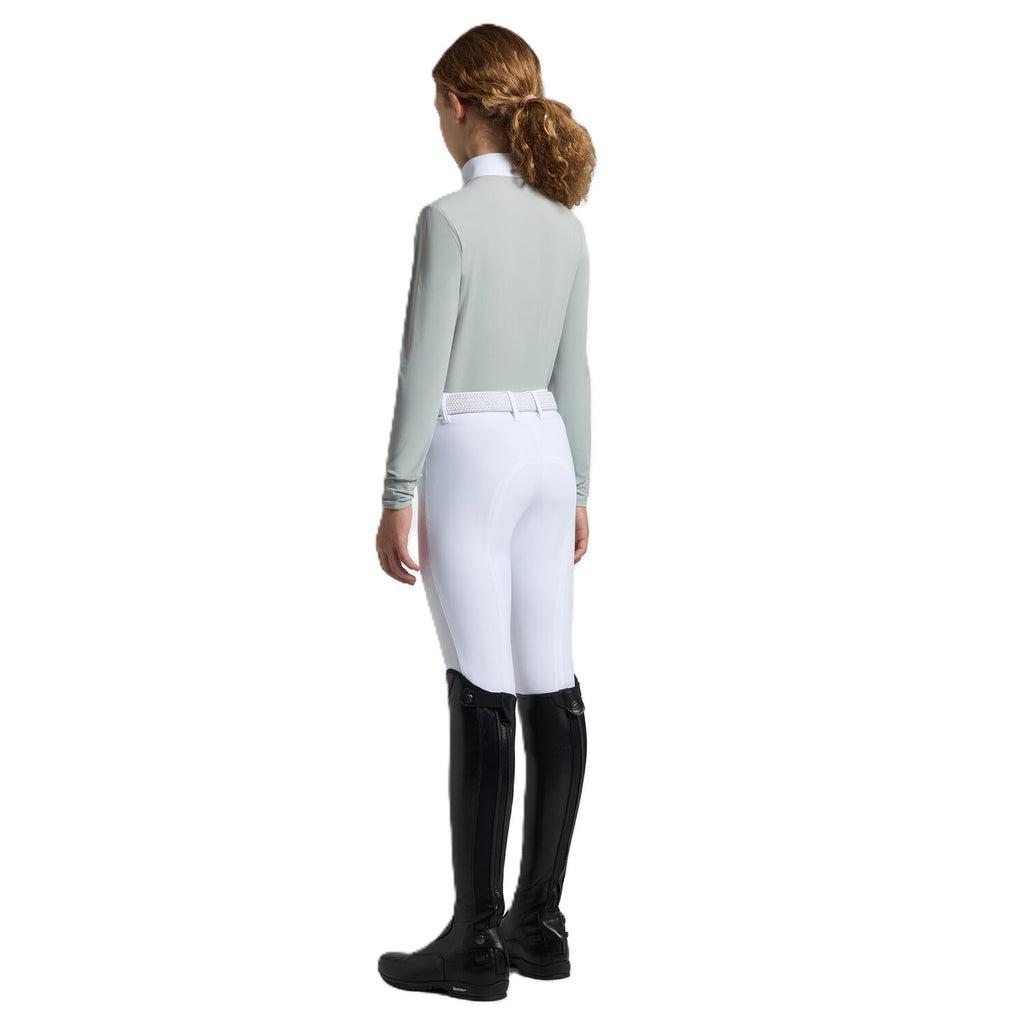 Cavalleria Toscana Turniershirt Florale Stickerei - Lange Ärmel - Mädchen