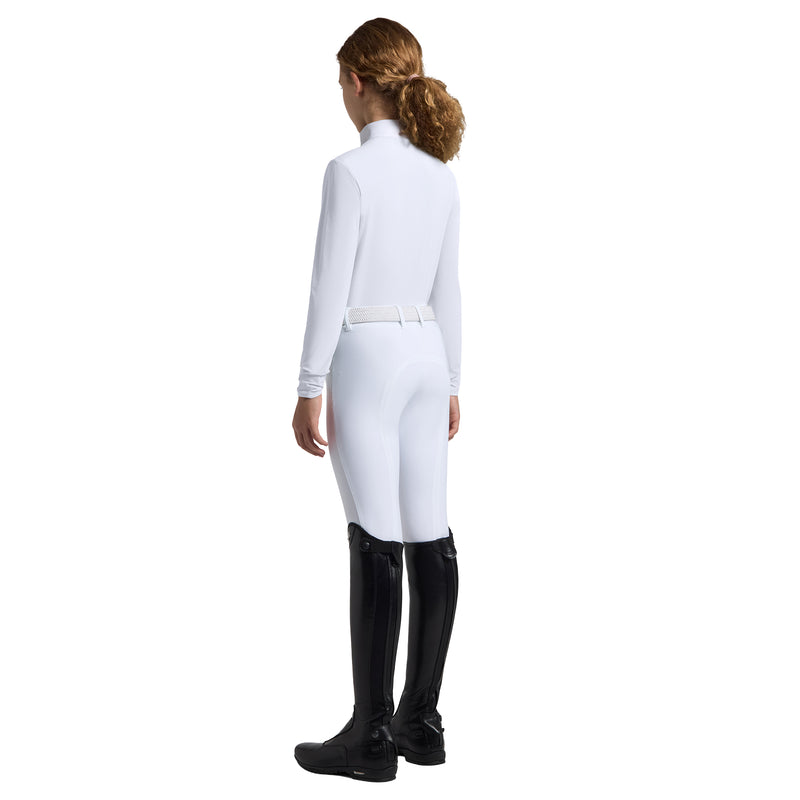 Cavalleria Toscana Turniershirt Florale Stickerei - Lange Ärmel - Mädchen