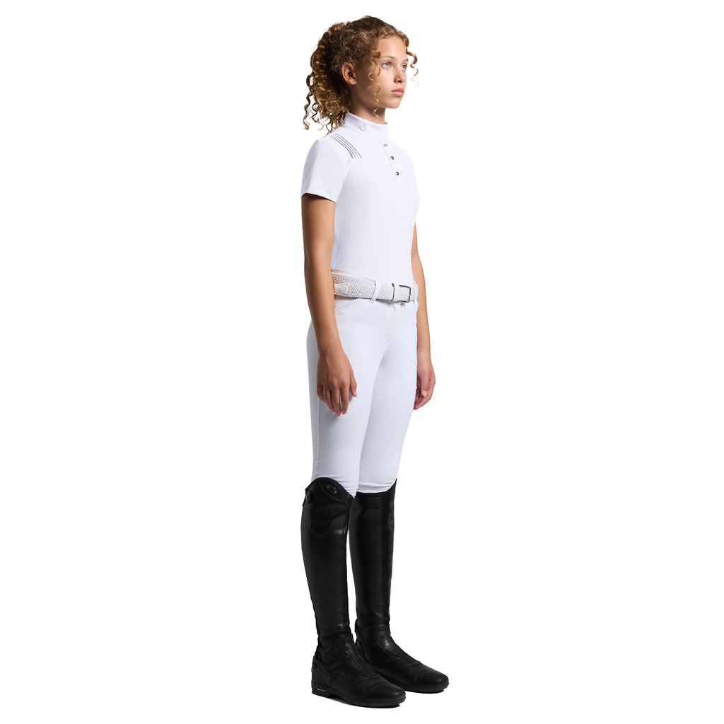 Cavalleria Toscana Turniershirt Jersey Plissee - Kurze Ärmel - Mädchen