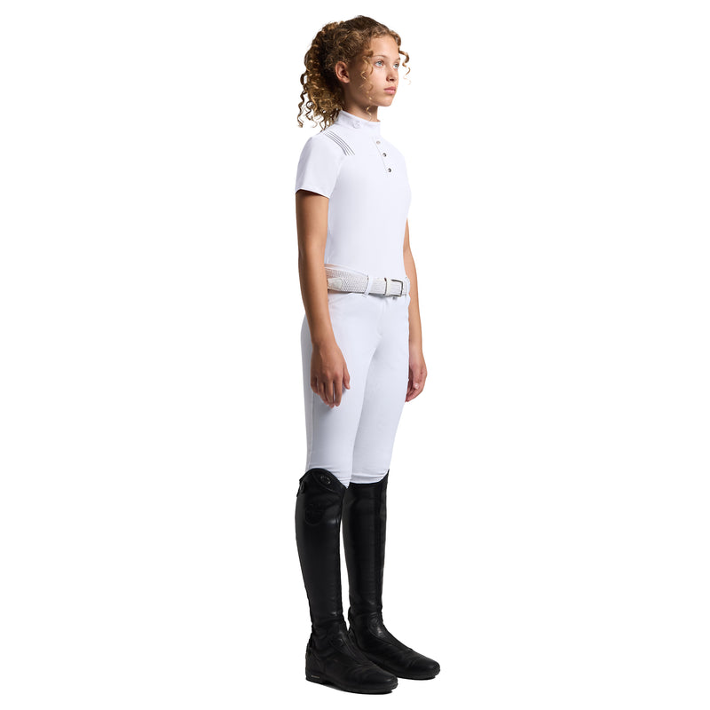Cavalleria Toscana Turniershirt Jersey Plissee - Kurze Ärmel - Mädchen
