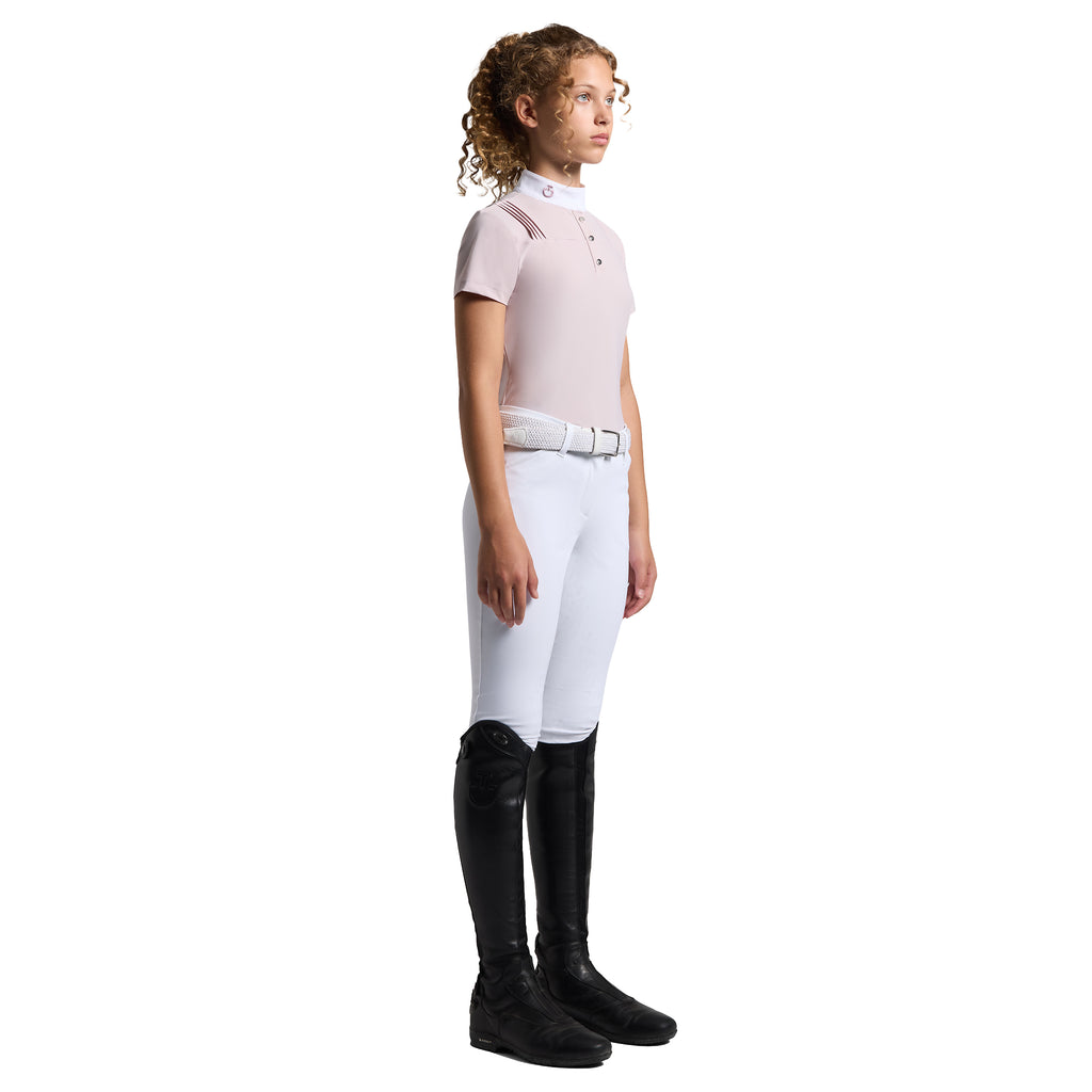 Cavalleria Toscana Turniershirt Jersey Plissee - Kurze Ärmel - Mädchen