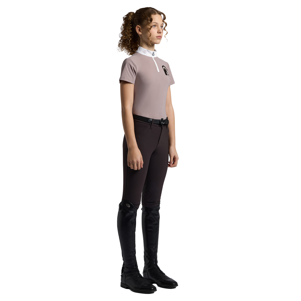Cavalleria Toscana Show Shirt Horse Patch - Short Sleeves - Girls