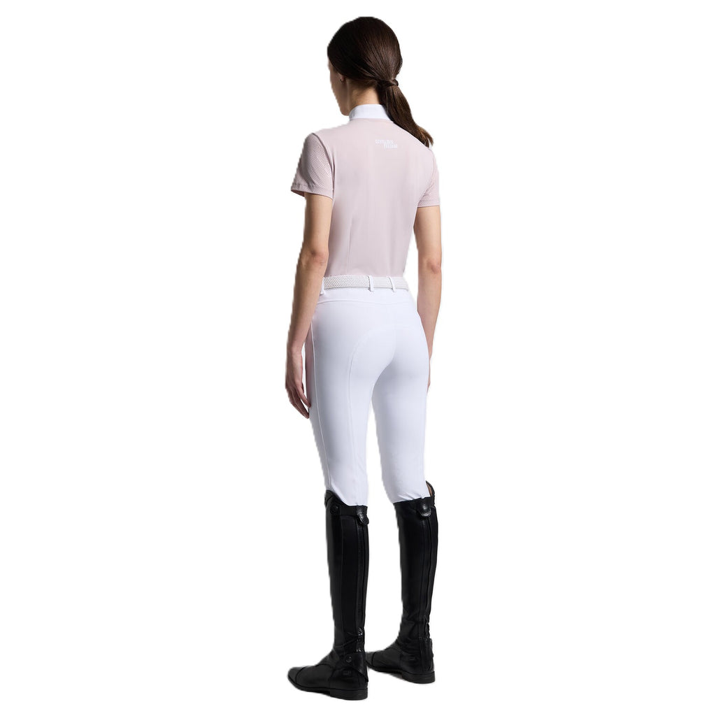 Cavalleria Toscana Turniershirt Perforierter Jersey Einsatz - kurze Ärmel - Damen