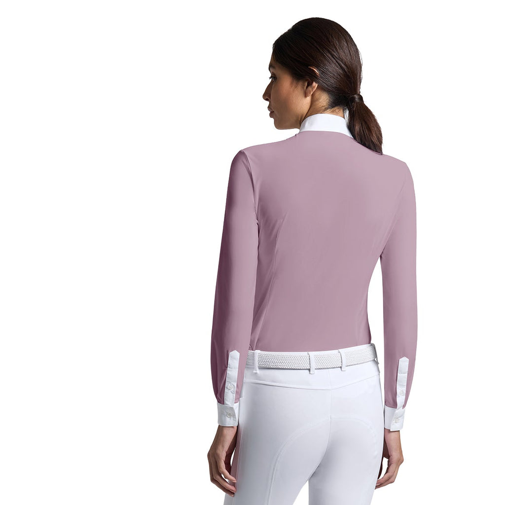 Cavalleria Toscana Turniershirt Perforiertes Jersey - Lange Ärmel - Damen
