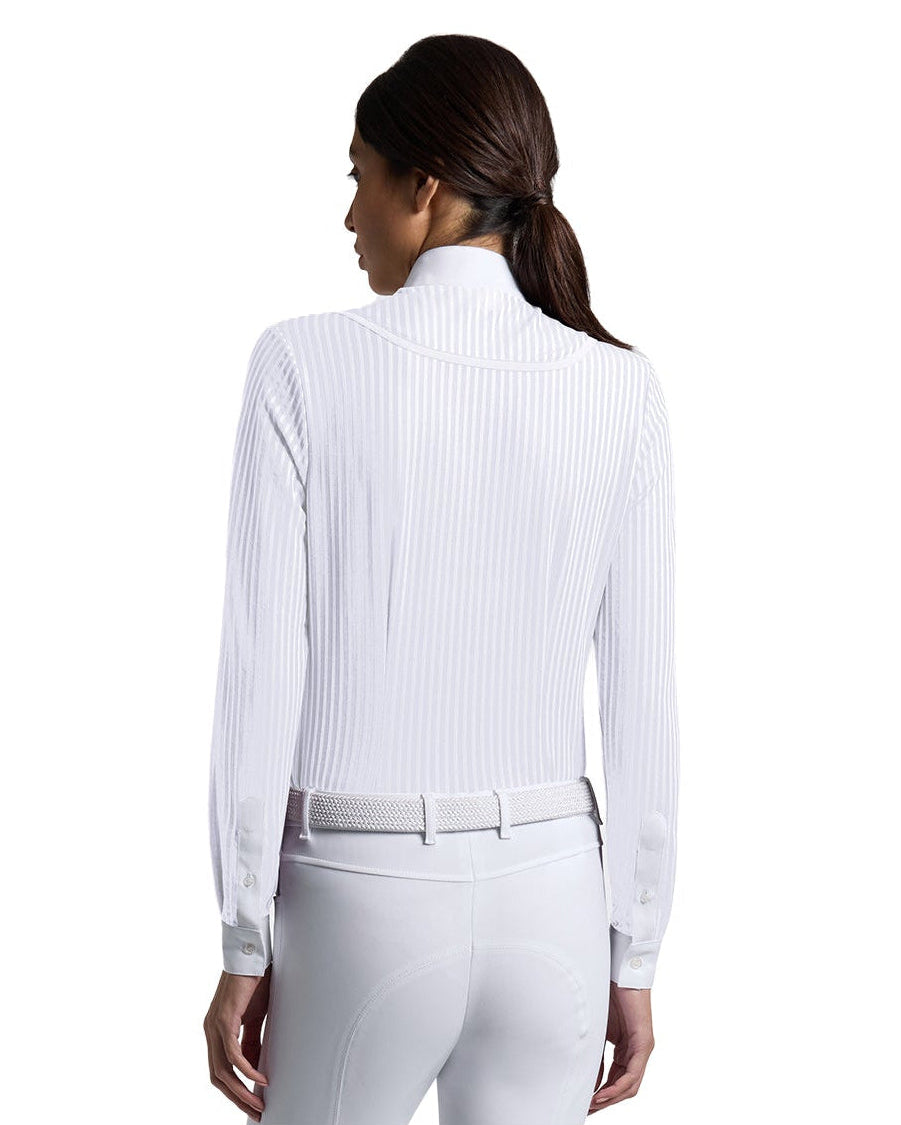 Cavalleria Toscana Turniershirt Streifen - Lange Ärmel - Damen