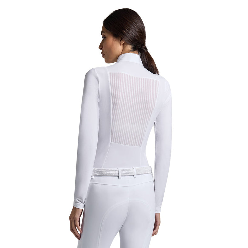 Cavalleria Toscana Wedstrijdshirt Warm Jersey Jacquard Insert - Lange Mouwen - Dames