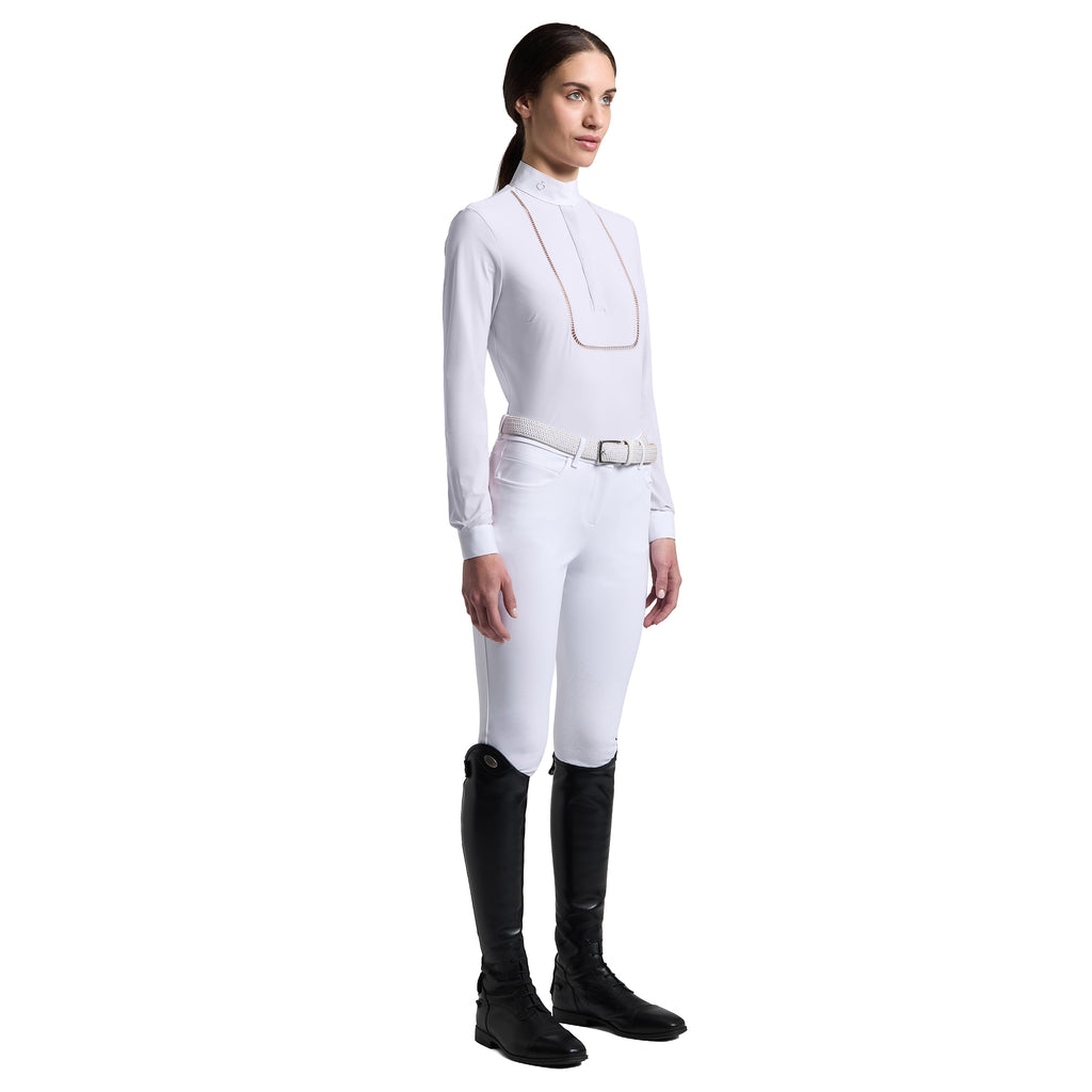 Cavalleria Toscana Turniershirt Stickerei - Lange Ärmel - Damen