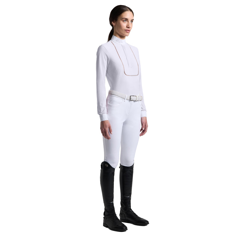 Cavalleria Toscana Turniershirt Stickerei - Lange Ärmel - Damen