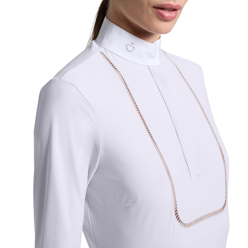 Cavalleria Toscana Turniershirt Stickerei - Lange Ärmel - Damen