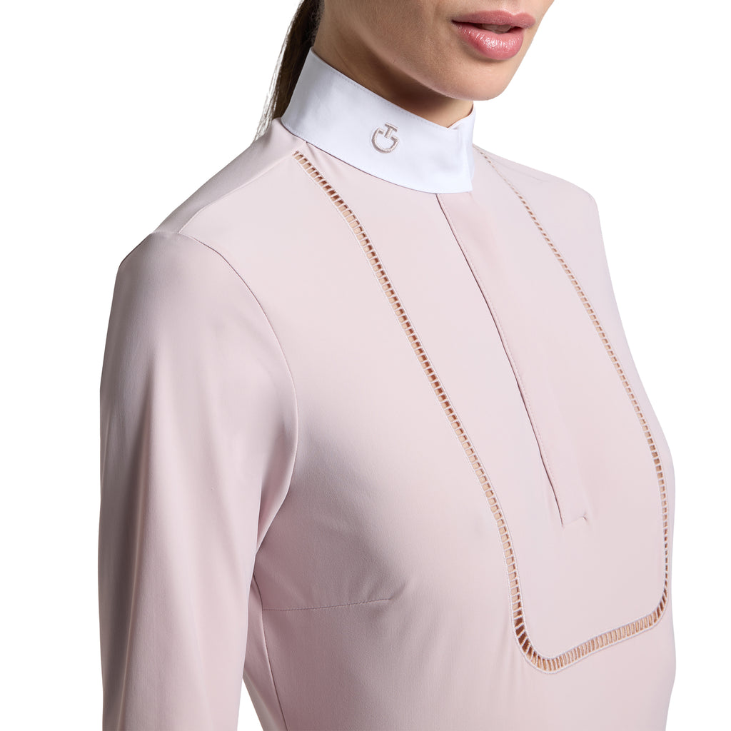 Cavalleria Toscana Turniershirt Stickerei - Lange Ärmel - Damen