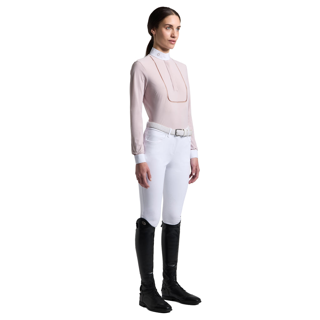 Cavalleria Toscana Turniershirt Stickerei - Lange Ärmel - Damen