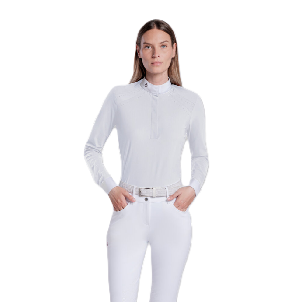 Cavalleria Toscana Show Shirt Perforated Inserts - Long Sleeves - Women