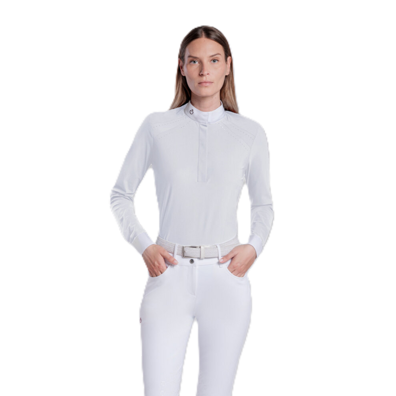 Cavalleria Toscana Show Shirt Perforated Inserts - Long Sleeves - Women