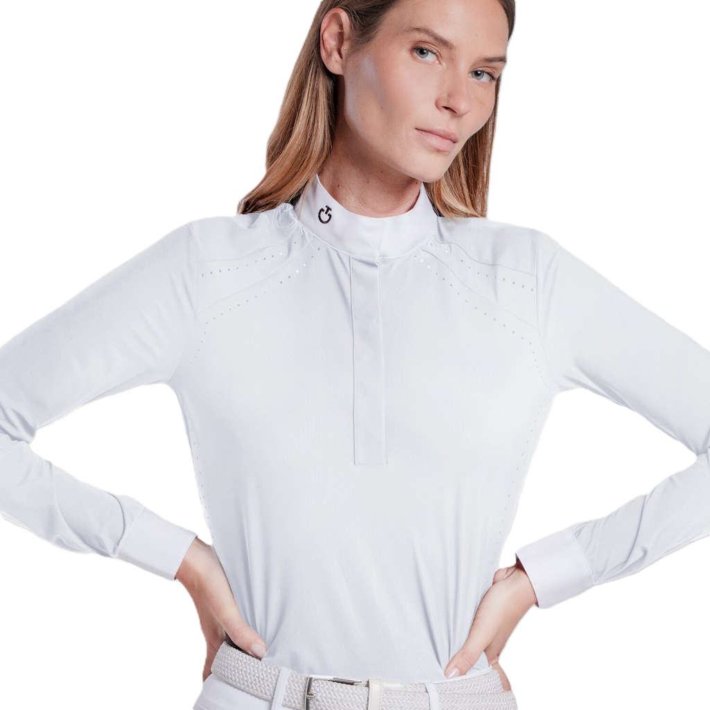 Cavalleria Toscana Show Shirt Perforated Inserts - Long Sleeves - Women