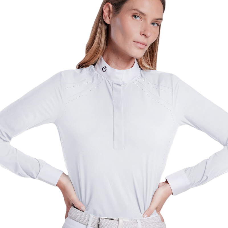 Cavalleria Toscana Show Shirt Perforated Inserts - Long Sleeves - Women