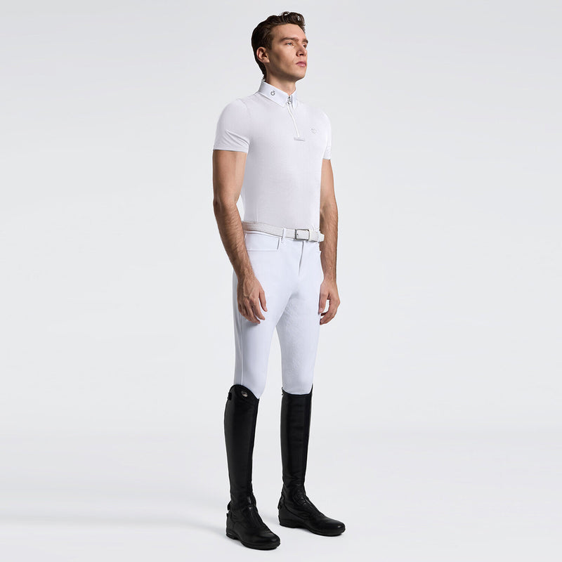 Cavalleria Toscana Turniershirt Jersey Zip - Kurze Ärmel - Herren