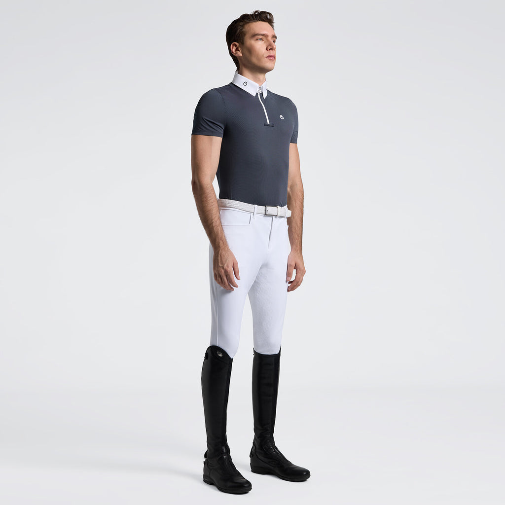 Cavalleria Toscana Turniershirt Jersey Zip - Kurze Ärmel - Herren