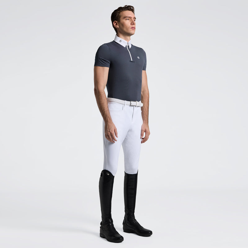 Cavalleria Toscana Turniershirt Jersey Zip - Kurze Ärmel - Herren