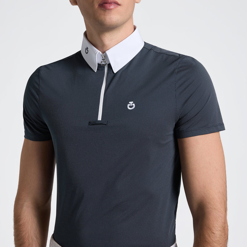 Cavalleria Toscana Turniershirt Jersey Zip - Kurze Ärmel - Herren