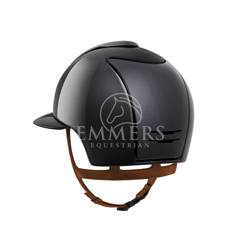 KEP Cromo 2.0 - Noir Polonais - Textile Avant & Arrière Noir - Grille Cadre Sous & Bouton Noir Polonais - Visière Polo Polonaise - Jugulaire Beige