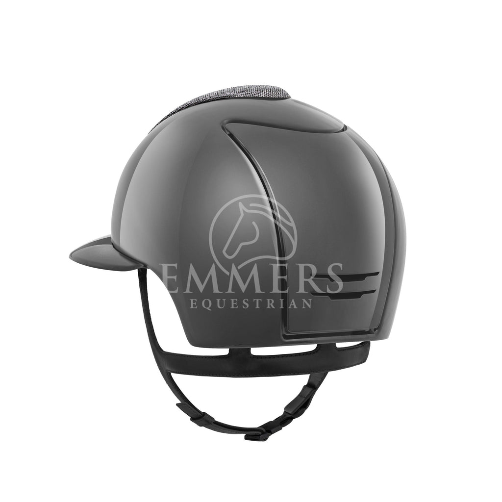 KEP Italia Cromo 2.0 - Poliert Grau - Front Luminor Grau - Cristalli Logo - Polo Visier - Grauer Kinnriemen