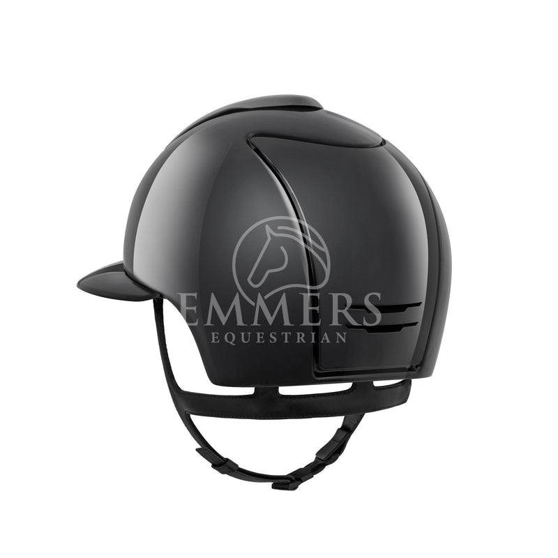 KEP Italia Cromo 2.0 - Noir Poli - Cadre Cristaux Swarovski - Logo KEP Cristaux - Grille, Sous-Grille, Bouton Noir Poli - Visière Polo - Jugulaire Noire