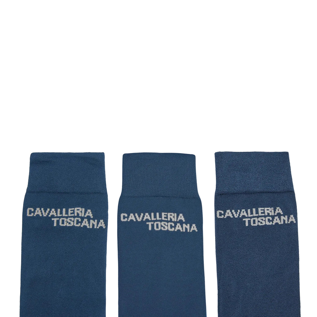 Cavalleria Toscana Jacquard Logo Socken - 3er Pack