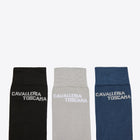 Cavalleria Toscana Jacquard Logo Socken - 3er Pack