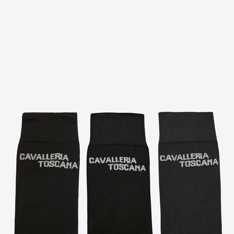 Cavalleria Toscana Jacquard Logo Socks - 3 Pack