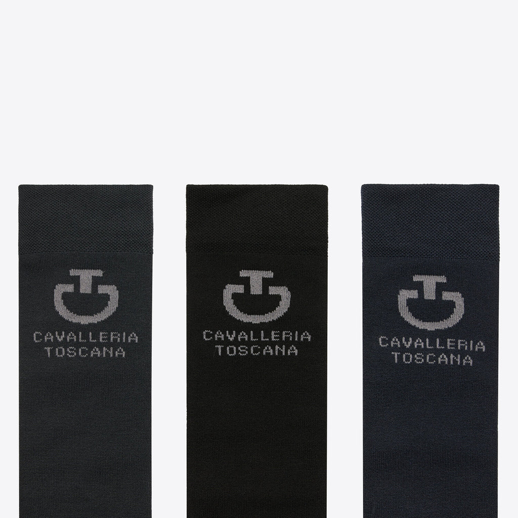 Cavalleria Toscana Jacquard Logo Socken - 3er Pack