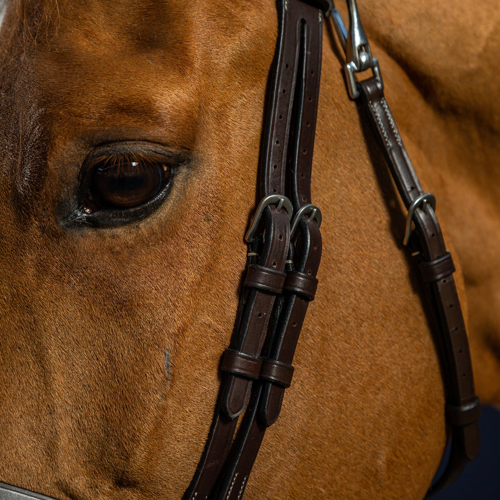 Dy'on Flat Leather Hoofdstel Met Clips