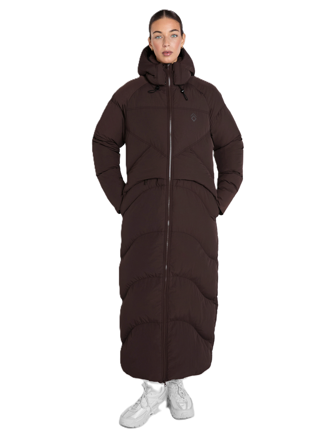 Aztec Diamond Matte Long Puffer Jacket - Women