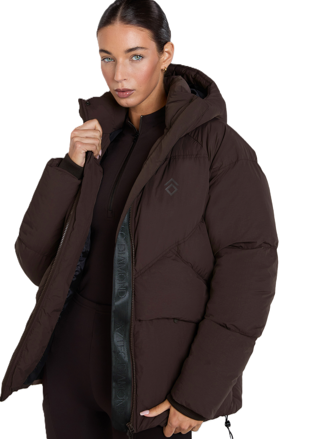 Aztec Diamond Matte Puffer Jacket - Women