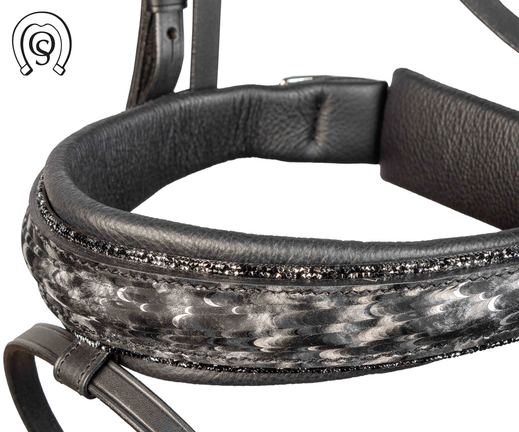 Otto Schumacher Zaumzeug Tokyo Schwarz - Nasenriemen Dark Moon - Stirnriemen Silver Shade - Jet - Silver Night - Graphit