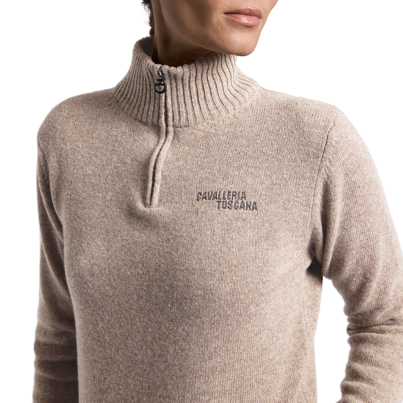 Cavalleria Toscana Sweater Turleneck Zip Pure Wool - Women