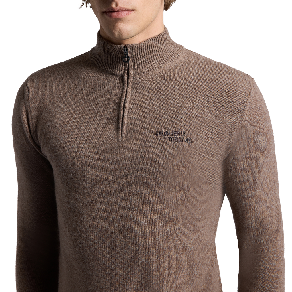 Cavalleria Toscana Sweater Turleneck Zip Pure Wool - Men
