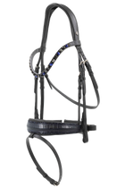 Otto Schumacher Bridle Elegant - Noseband Comfort XS Feel Good Croco Blue - Fineline Midnight Blue - Browband Rivoli XS Curved Symphoni Silver Night - Jet - Dark Sapphire Black Setting - Silver Settin
