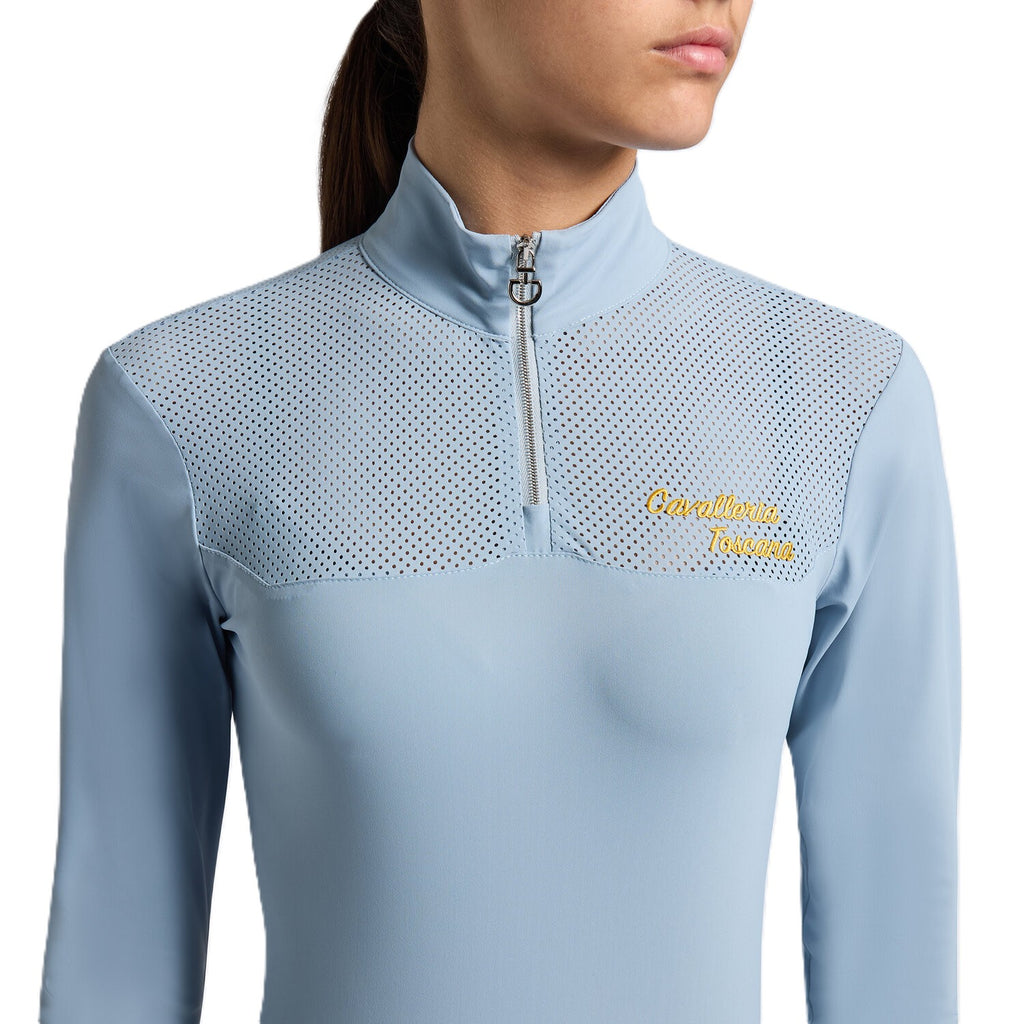 Cavalleria Toscana Insert Perforated Shirt - Lange Mouw - Meisjes