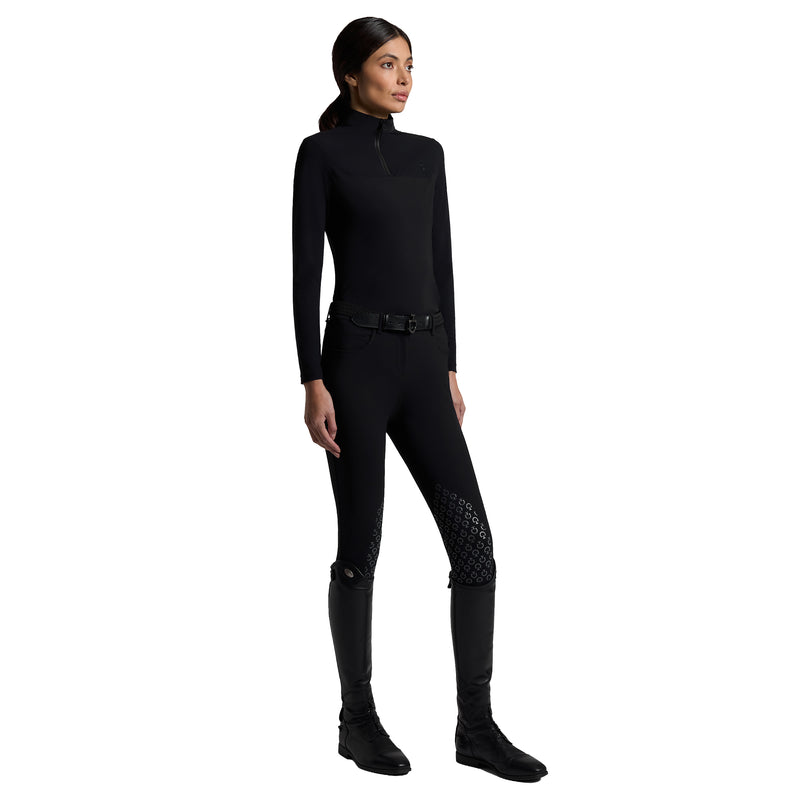 Cavalleria Toscana Trainingsshirt Mit Perforierten Einsätzen - Langarm - Damen