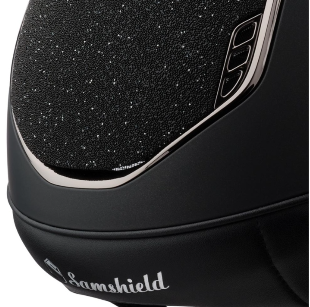 Samshield 2.0 Shadowmatt Noir / Dessus Crystal Fabric Noir / Bordure Chrome Noir / Blason Chrome Noir