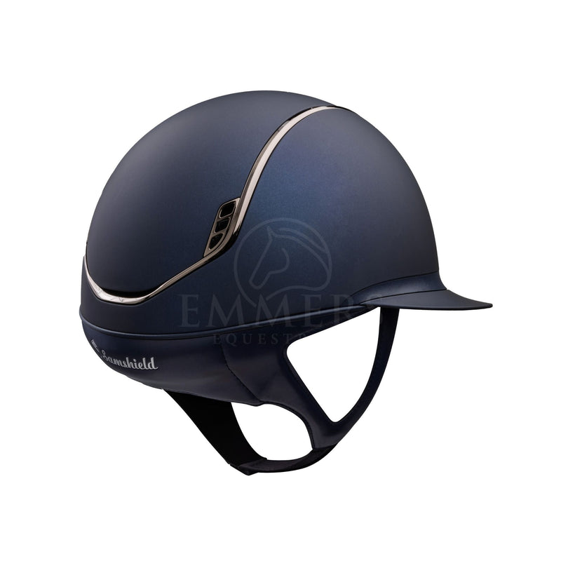Samshield 2.0 Miss Shield Shadowmatt Bleu / Dessus Shadowmatt Bleu / Bandeau frontal Shadowmatt Bleu / Liseré Chrome Noir / Blason Chrome Noir