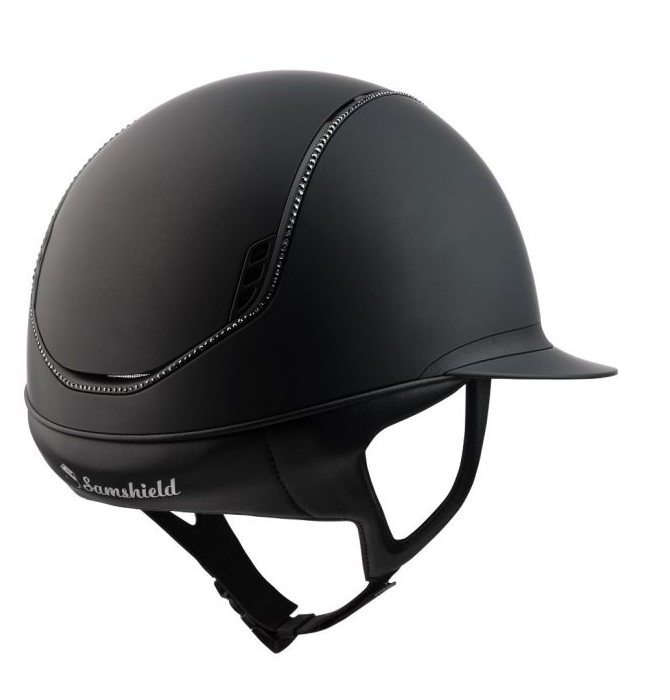 Samshield 2.0 Miss Shield Shadowmatt Zwart / Top Shadowmatt Zwart / Frontalband Synthetic Leather Zwart / Trim Matt Zwart Full Swarovski Jet Hematite / Blazon Matt Zwart