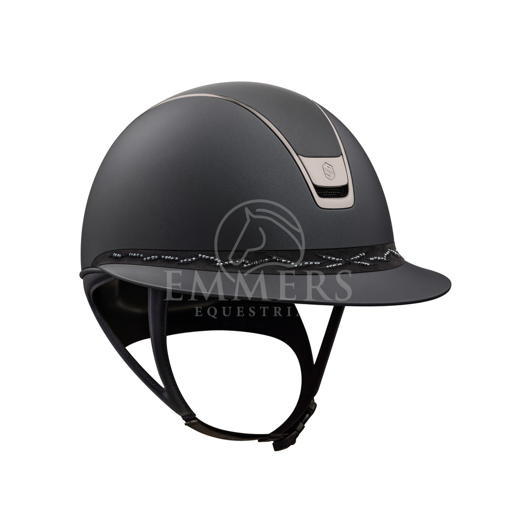 Samshield 2.0 Miss Shield Shadow Mat Black - Frontal Band Flower Swarovski Black - Trim & Blazon Chrome Black