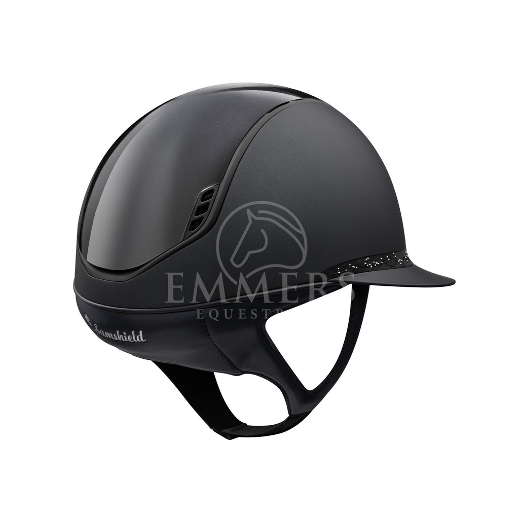 Samshield 2.0 Miss Shield Shadow Mat Black - Top Shadow Glossy Black - Frontal Band Crystal Leaf Black - Trim & Blazon Matt Black