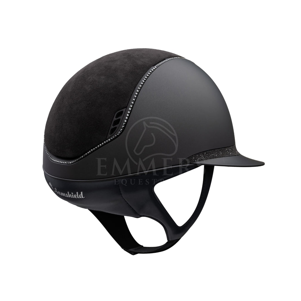 Samshield 2.0 Miss Shield Shadowmatt Zwart / Top Alcantara Zwart / Frontal Band Crystal Fabric Zwart / Trim Mat Zwart Full Swarovski Jet Hematite / Blazon Mat Zwart